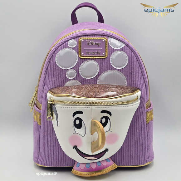 Loungefly Disney Beauty and the Beast Chip Figural Corduroy Mini Backpack Set main image 6